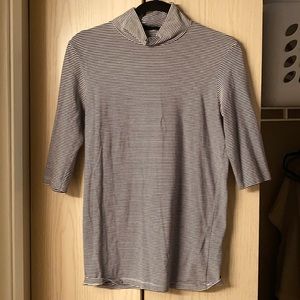 Adopt Striped mock neck top, size M